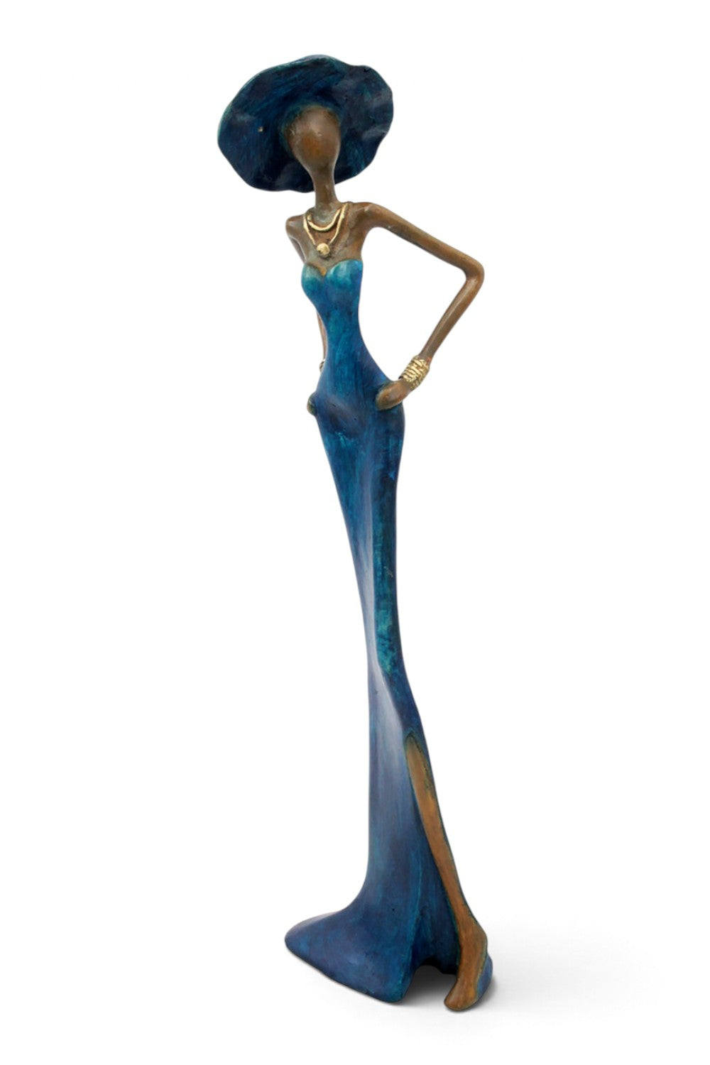 Bronze Issouf 55 cm bleu n°3 