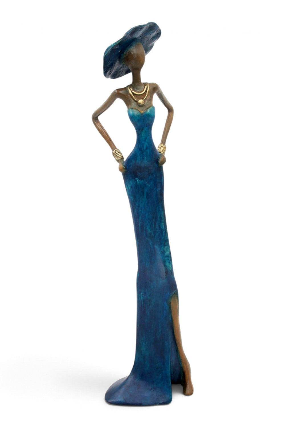 Bronze Issouf 55 cm bleu n°3 