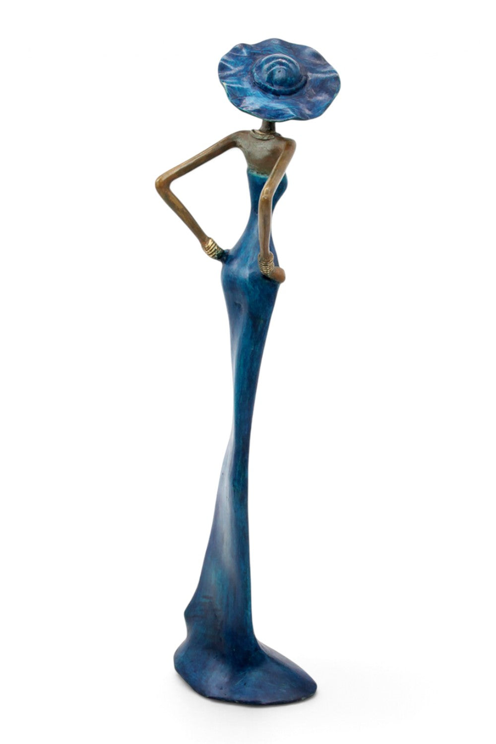 Bronze Issouf 55 cm bleu n°3 