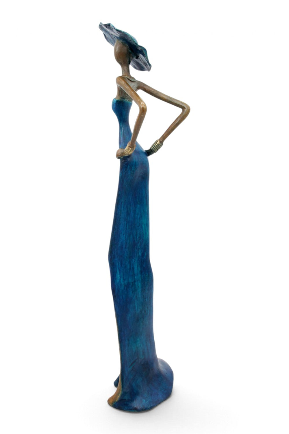 Bronze Issouf 55 cm bleu n°3 