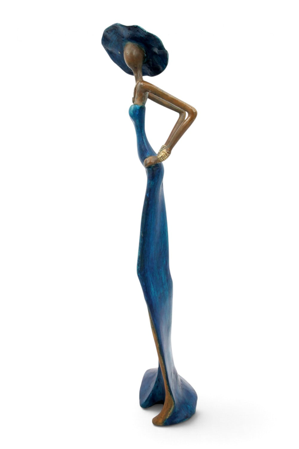 Bronze Issouf 55 cm bleu n°3 