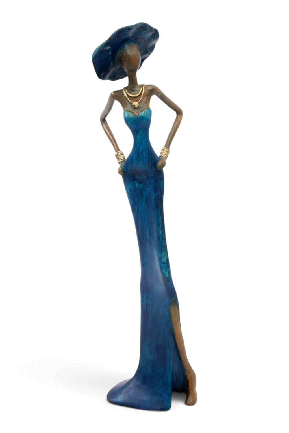 Bronze Issouf 55 cm bleu n°3 