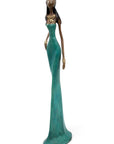 Bronze Issouf 55 cm bleu n°4 