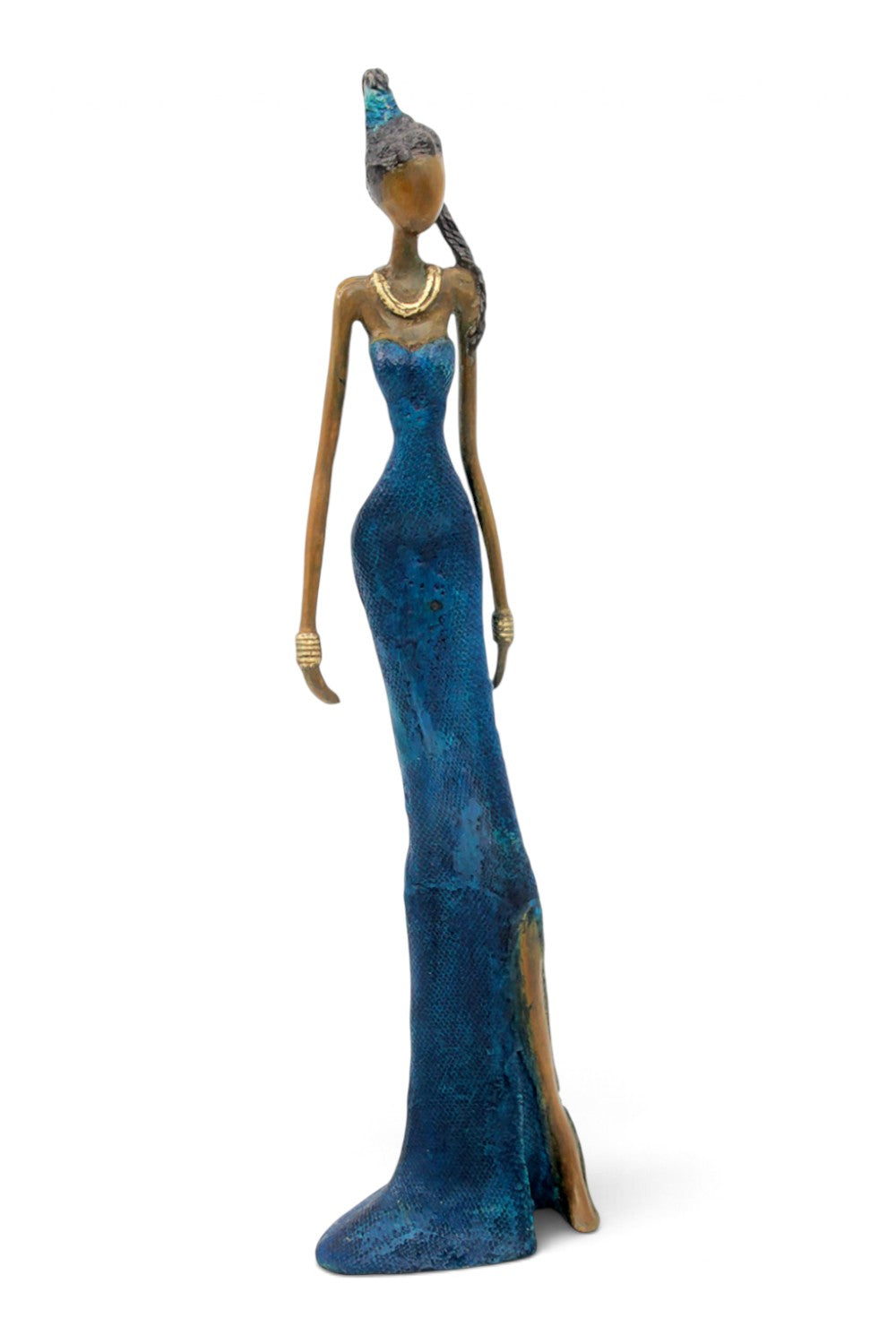 Bronze Issouf 55 cm bleu n°5 