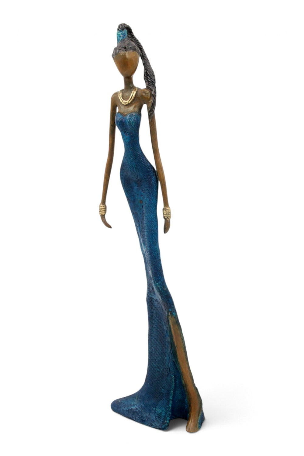 Bronze Issouf 55 cm bleu n°5 