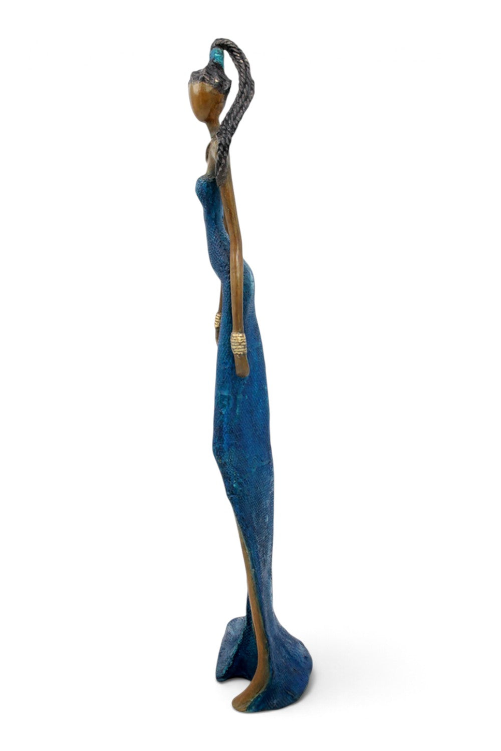 Bronze Issouf 55 cm bleu n°5 