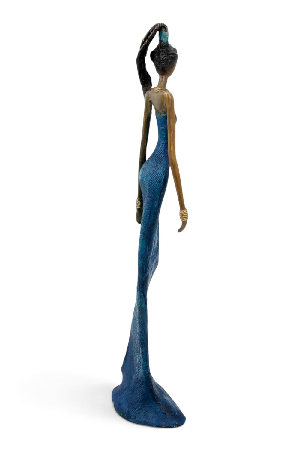 Bronze Issouf 55 cm bleu n°5 