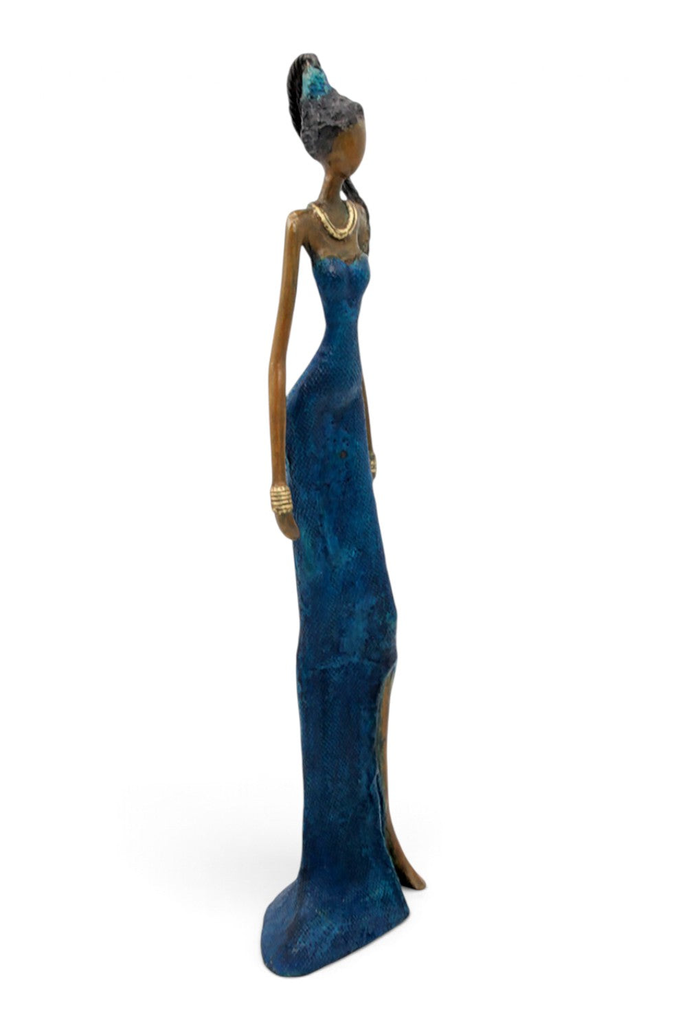 Bronze Issouf 55 cm bleu n°5 