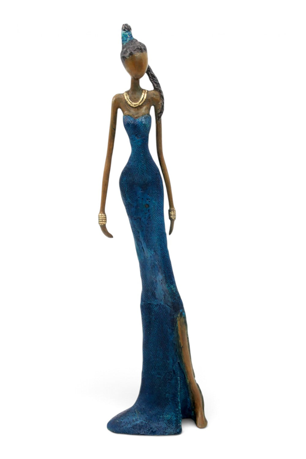 Bronze Issouf 55 cm bleu n°5 