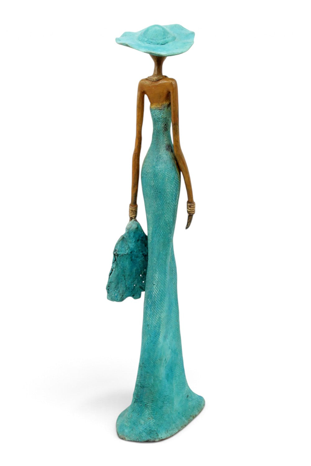 Bronze Issouf 55 cm bleu n°6 