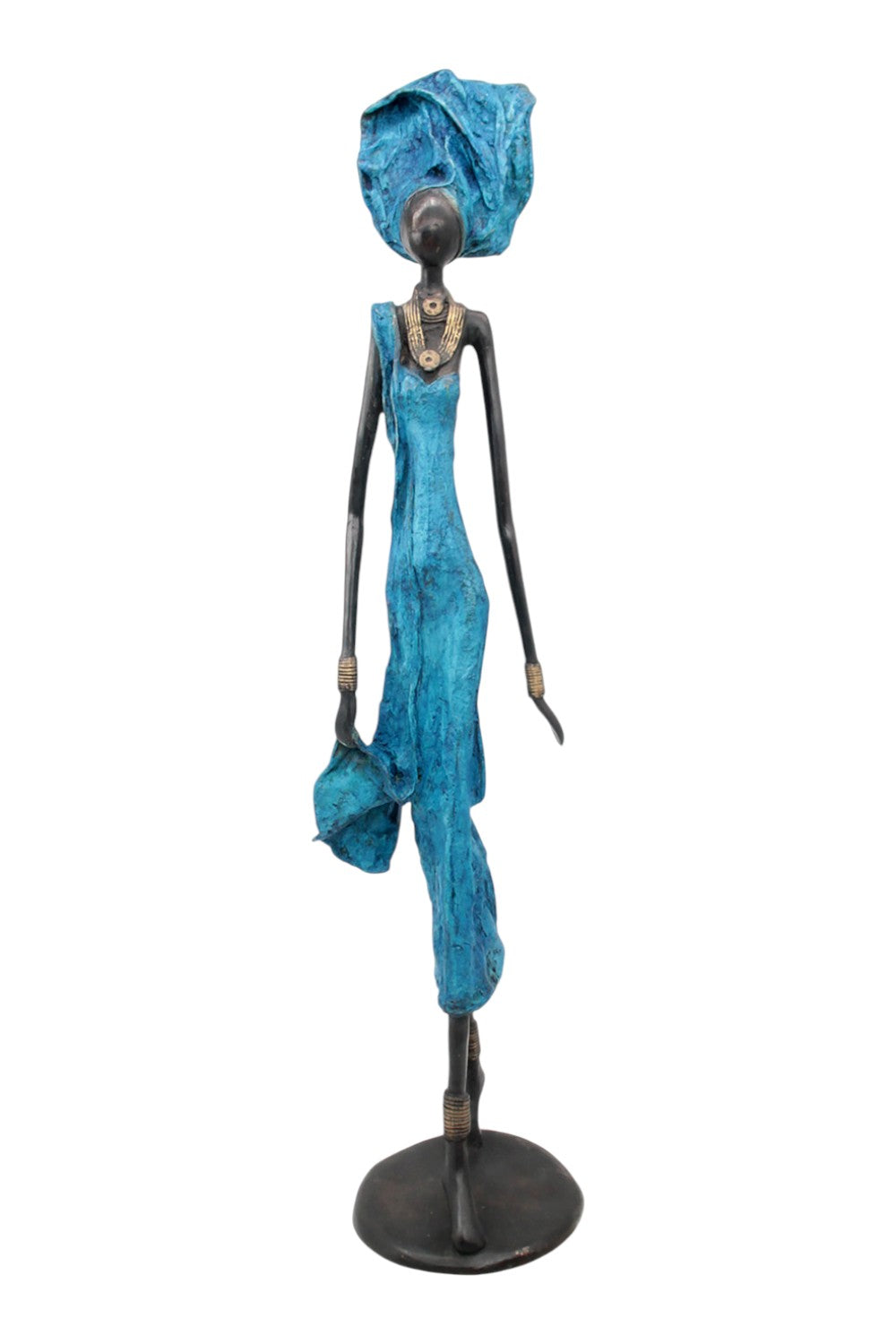 Bronze Issouf 80 cm bleu n°1 