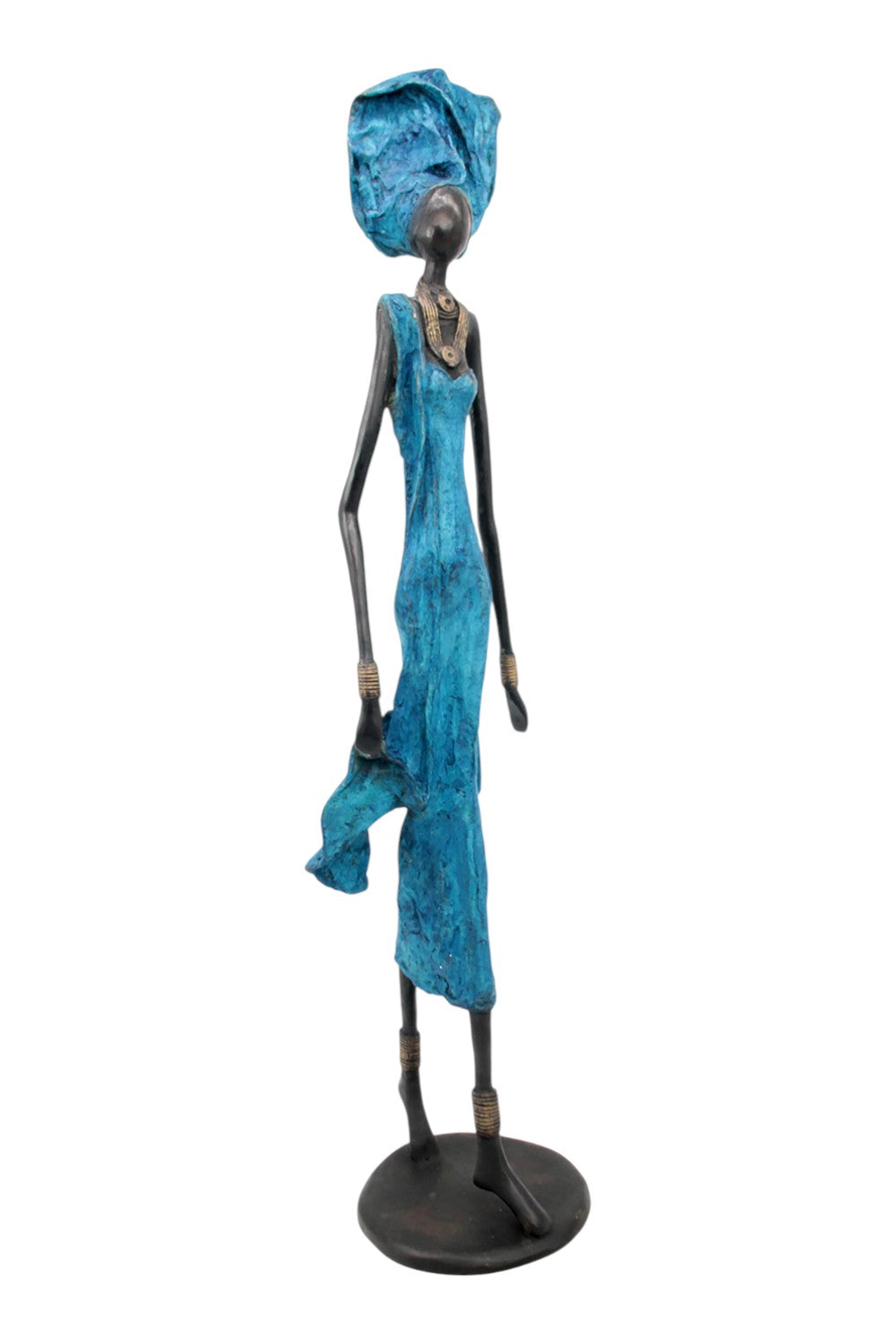 Bronze Issouf 80 cm bleu n°1 