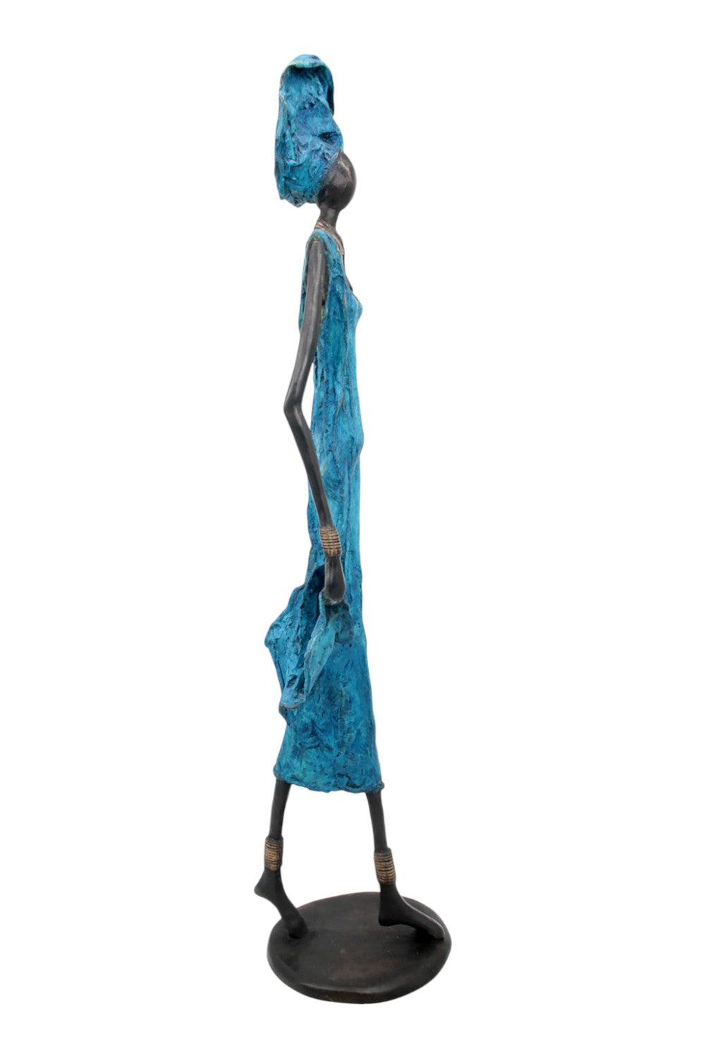 Bronze Issouf 80 cm bleu n°1 