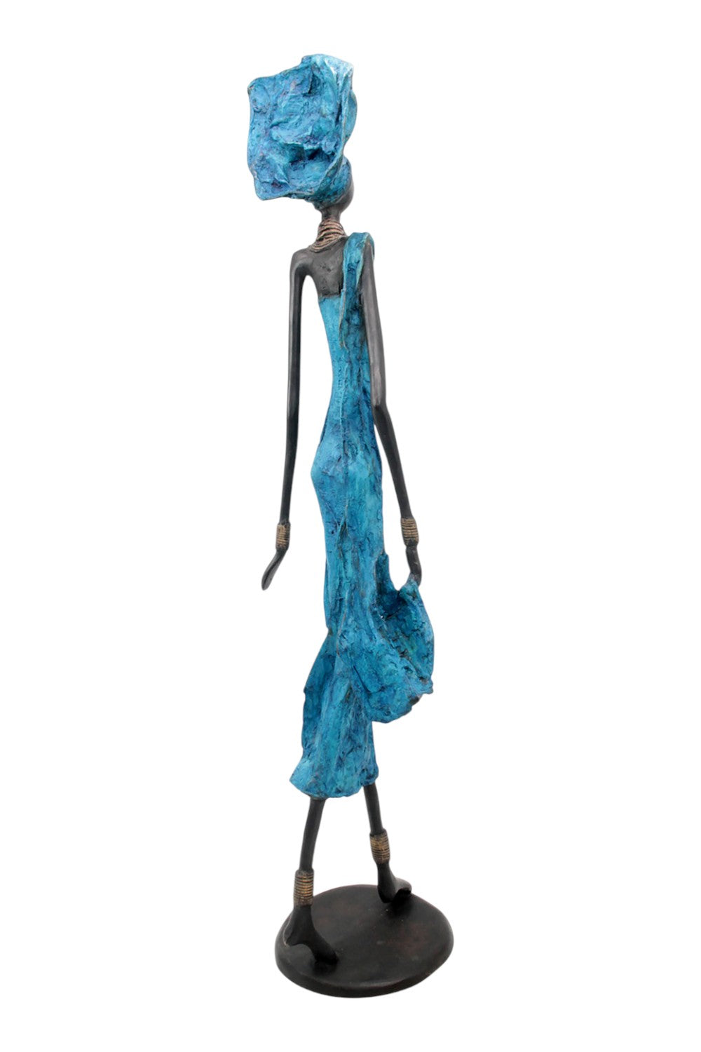 Bronze Issouf 80 cm bleu n°1 