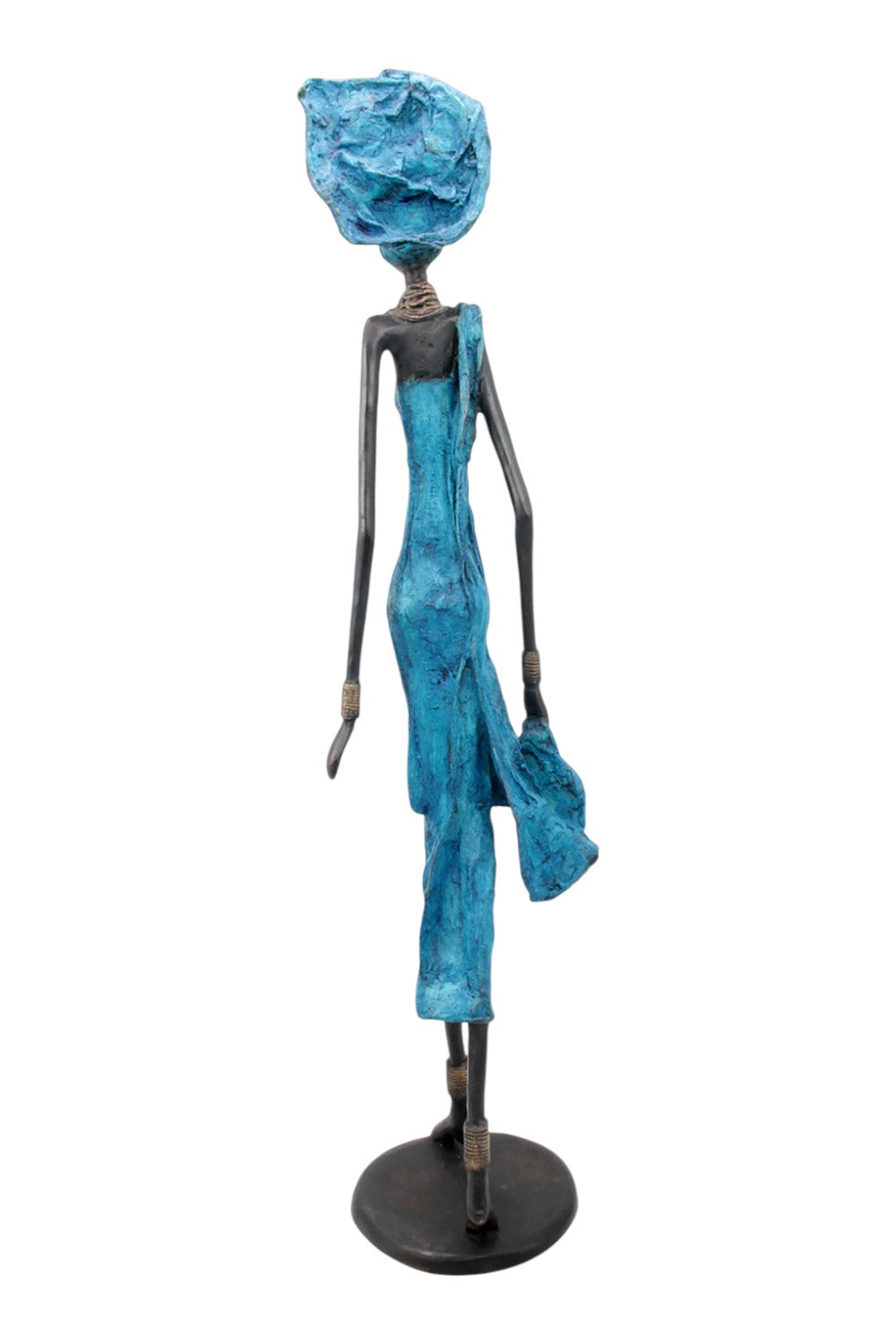 Bronze Issouf 80 cm bleu n°1 