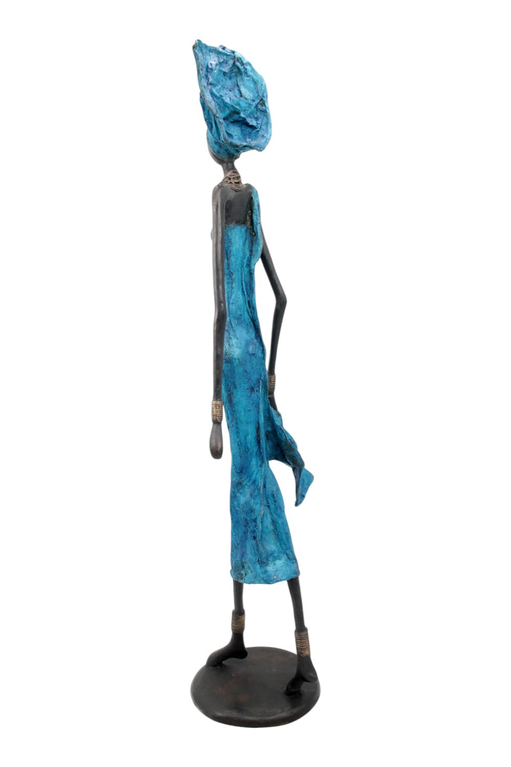 Bronze Issouf 80 cm bleu n°1 