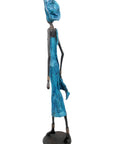 Bronze Issouf 80 cm bleu n°1 