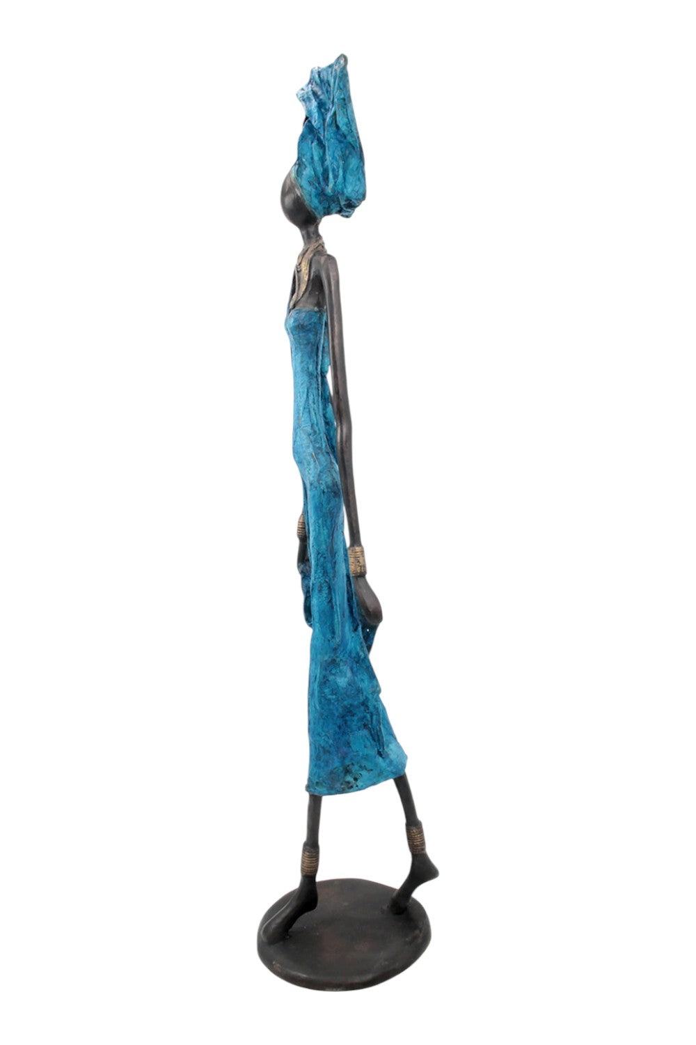 Bronze Issouf 80 cm bleu n°1 