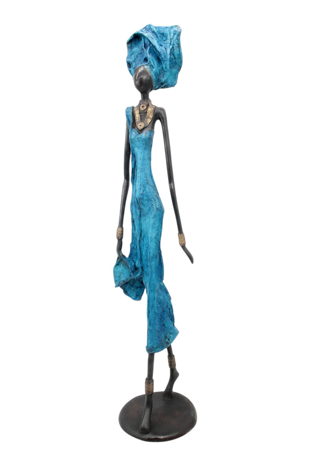 Bronze Issouf 80 cm bleu n°1 