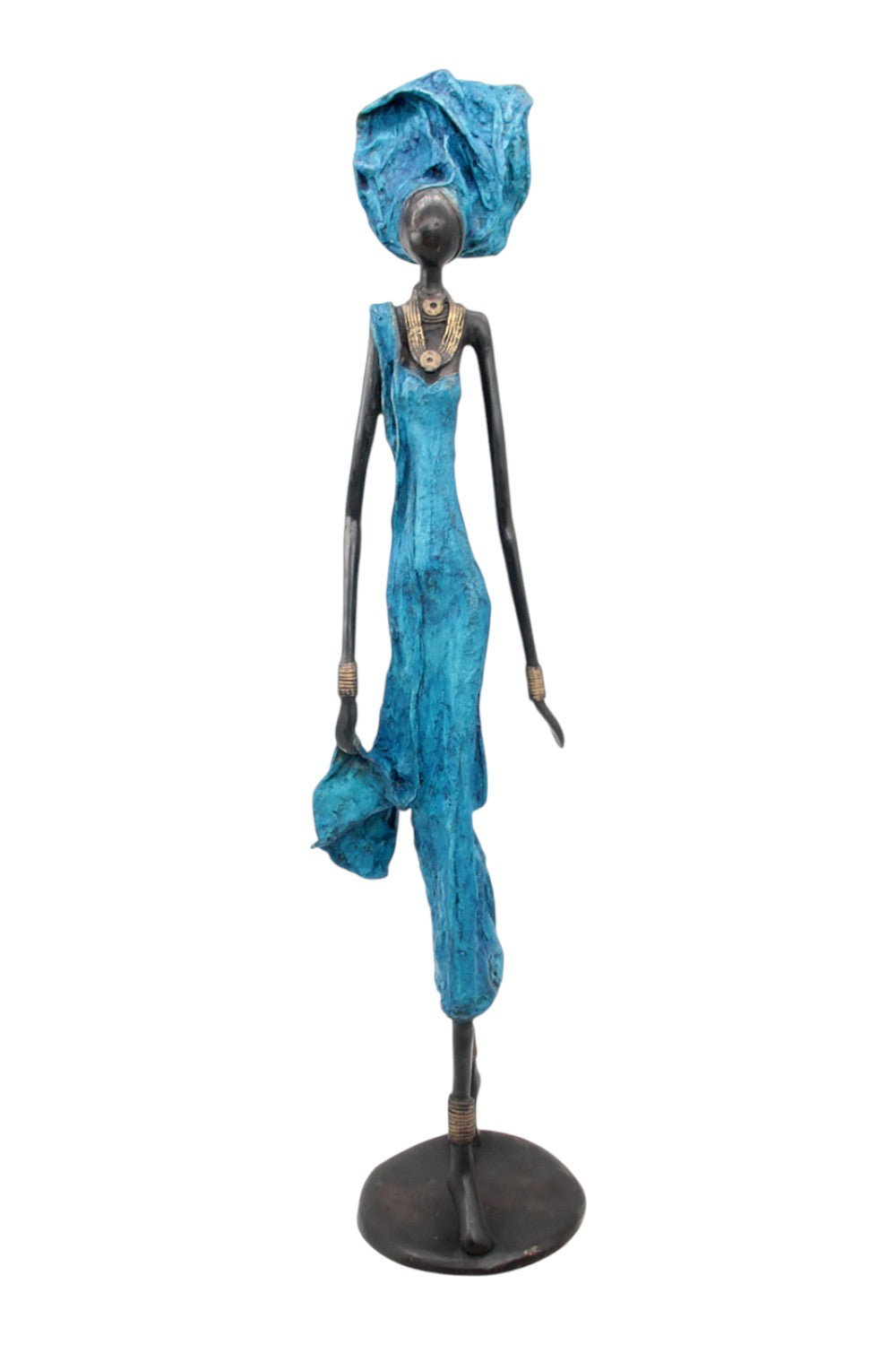 Bronze Issouf 80 cm bleu n°1 
