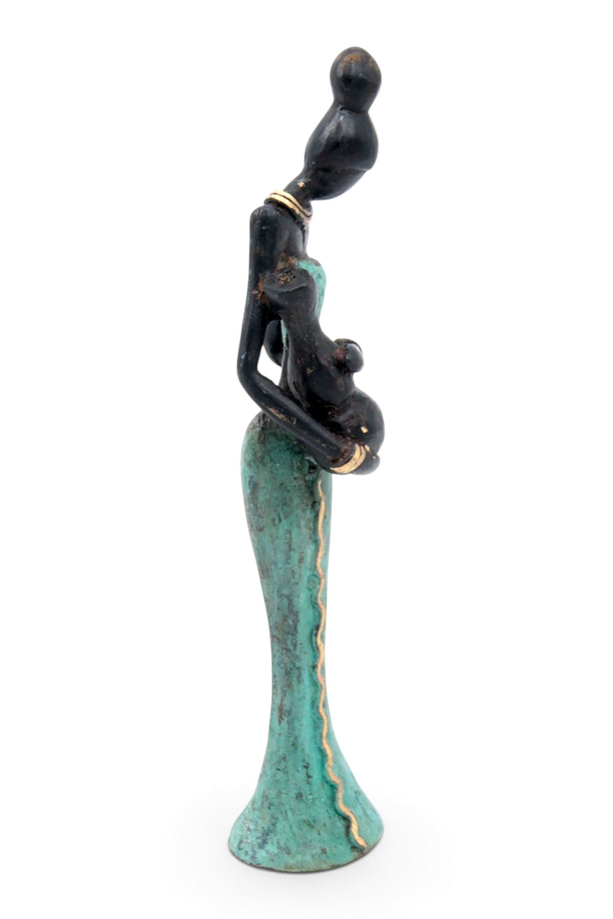 Bronze Mohamadi Dermé 20 cm turquoise n°1 