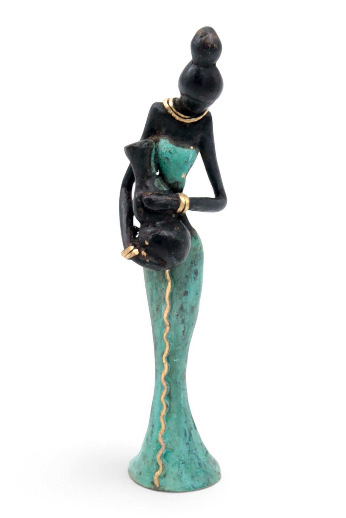 Bronze Mohamadi Dermé 20 cm turquoise n°1 