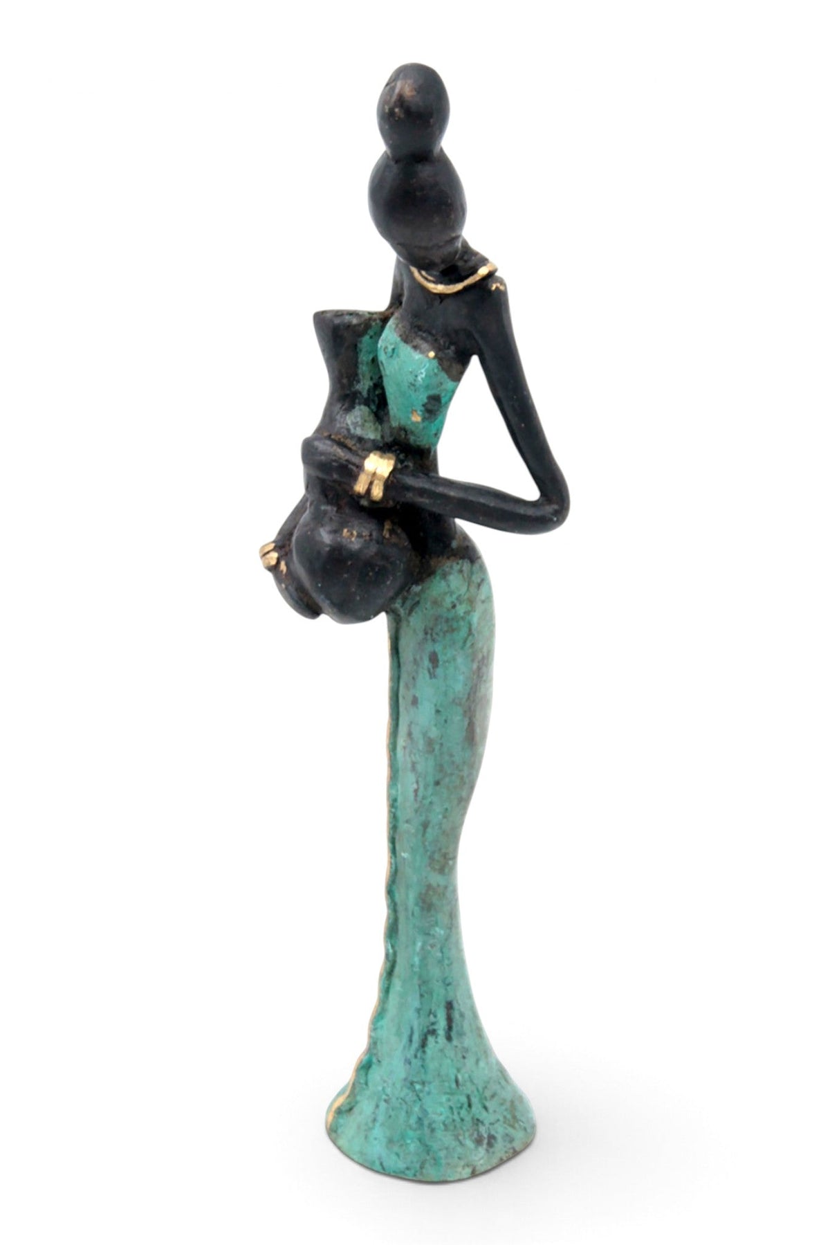 Bronze Mohamadi Dermé 20 cm turquoise n°1 
