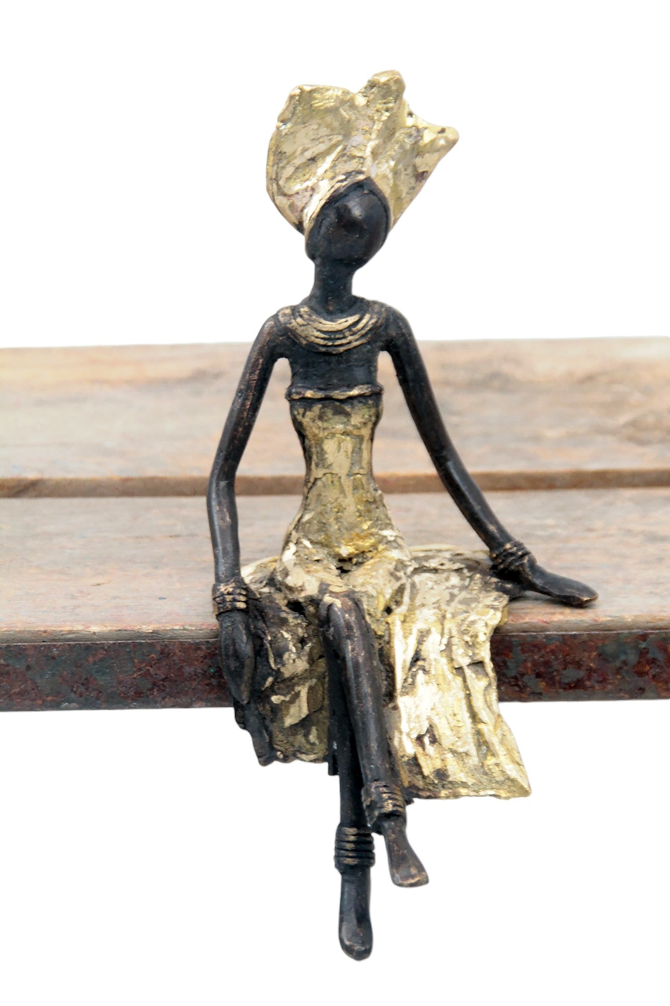 Bronze assis 20 cm doré n°4 Bronzes d'Afrique