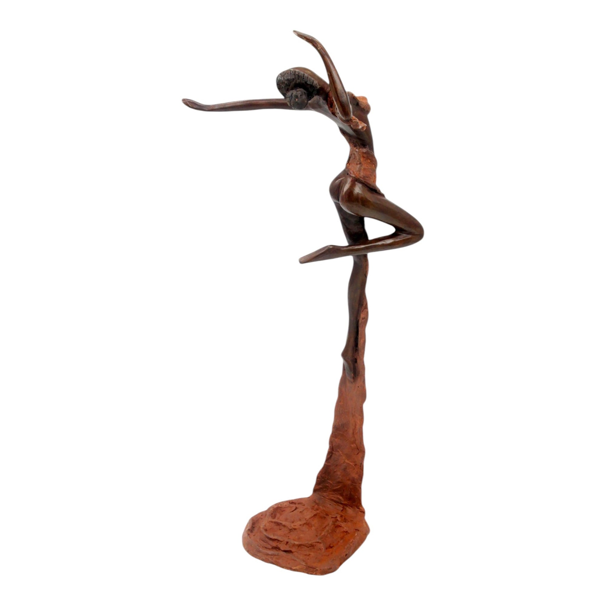Bronze Issouf danseuse 50 cm marron n°1 Bronzes d'Afrique