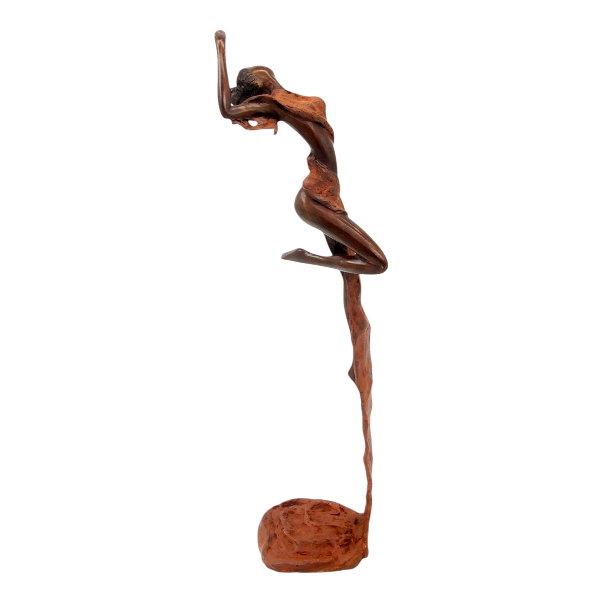 Bronze Issouf danseuse 50 cm marron n°1 Bronzes d'Afrique