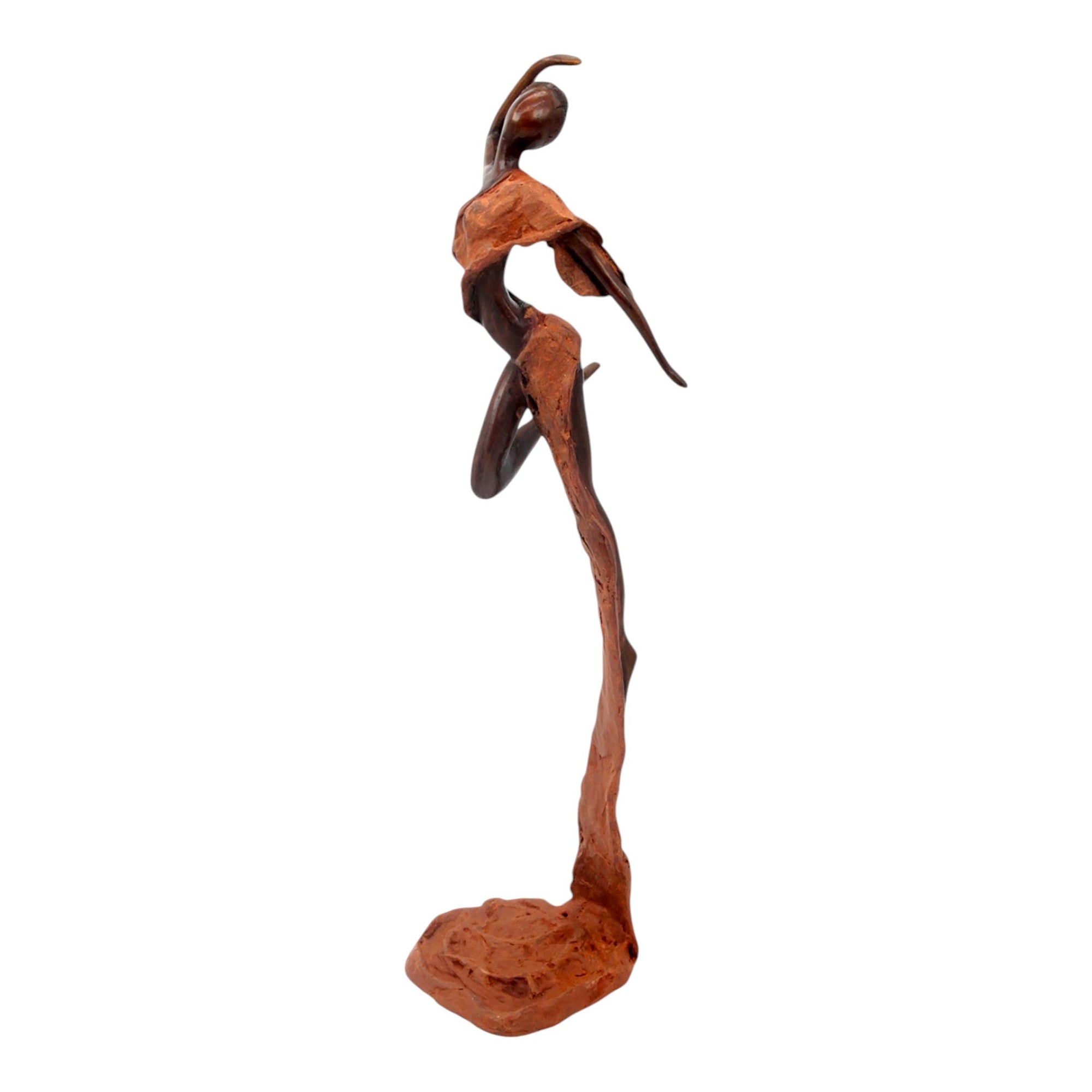 Bronze Issouf danseuse 50 cm marron n°3 Bronzes d'Afrique
