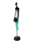 Bronze d'Abdoulaye 55cm turquoise n°2 Bronzes d'Afrique