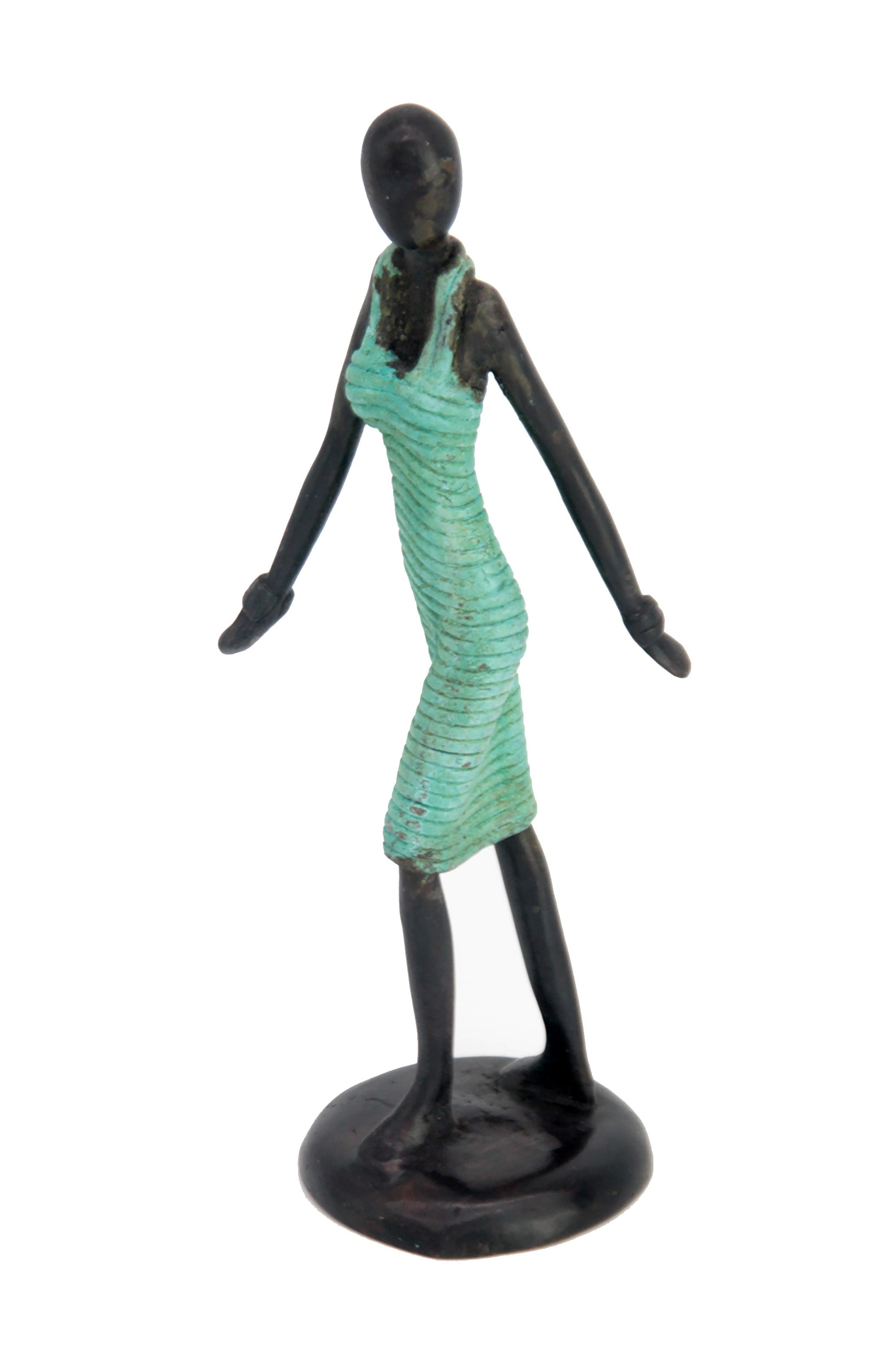 Bronze Ibrahim Dermé 20 cm vert n°2 Bronzes d'Afrique