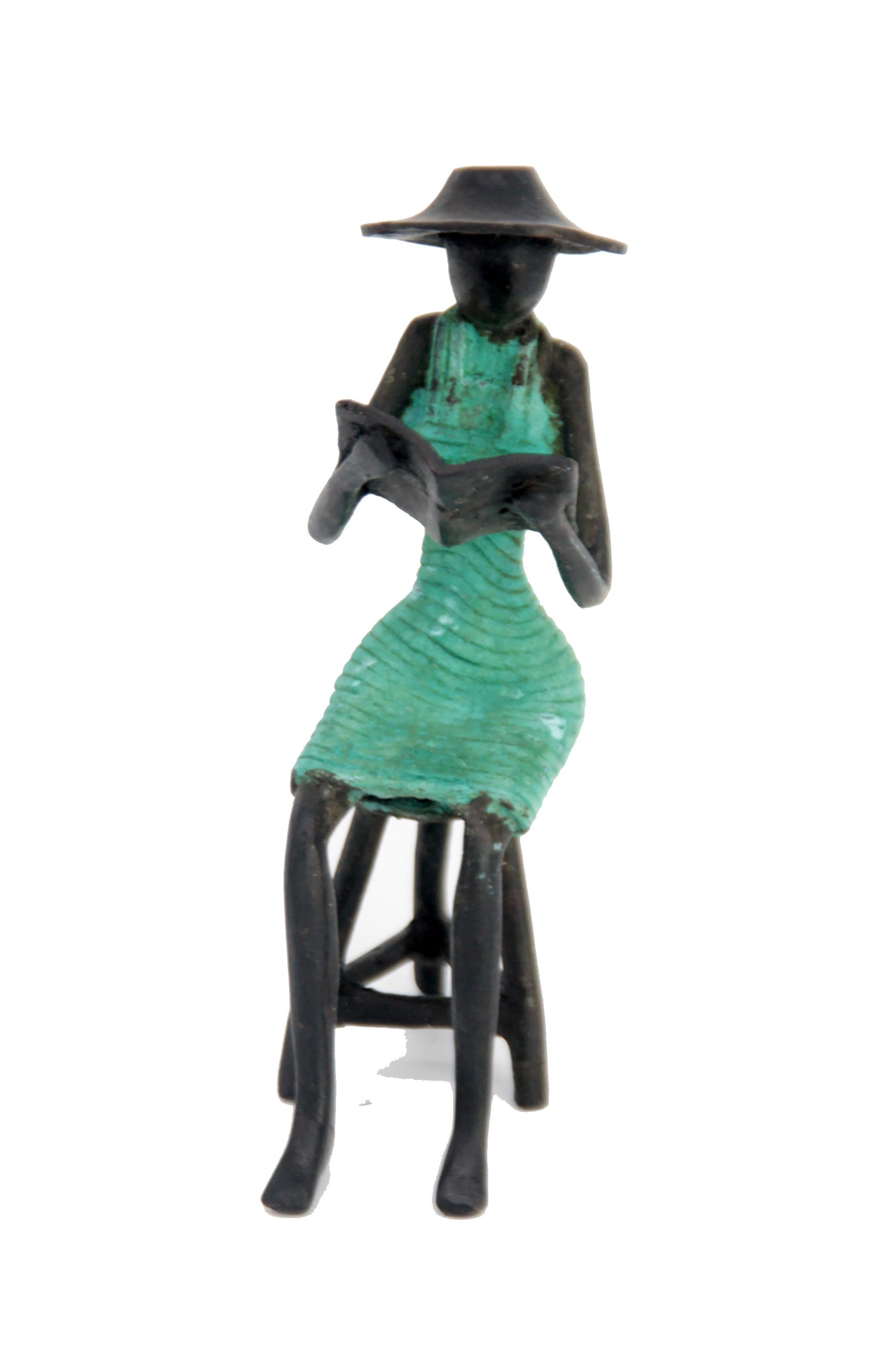 Bronze Ibrahim Dermé 20 cm vert n° Bronzes d'Afrique