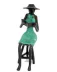 Bronze Ibrahim Dermé 20 cm vert n° Bronzes d'Afrique
