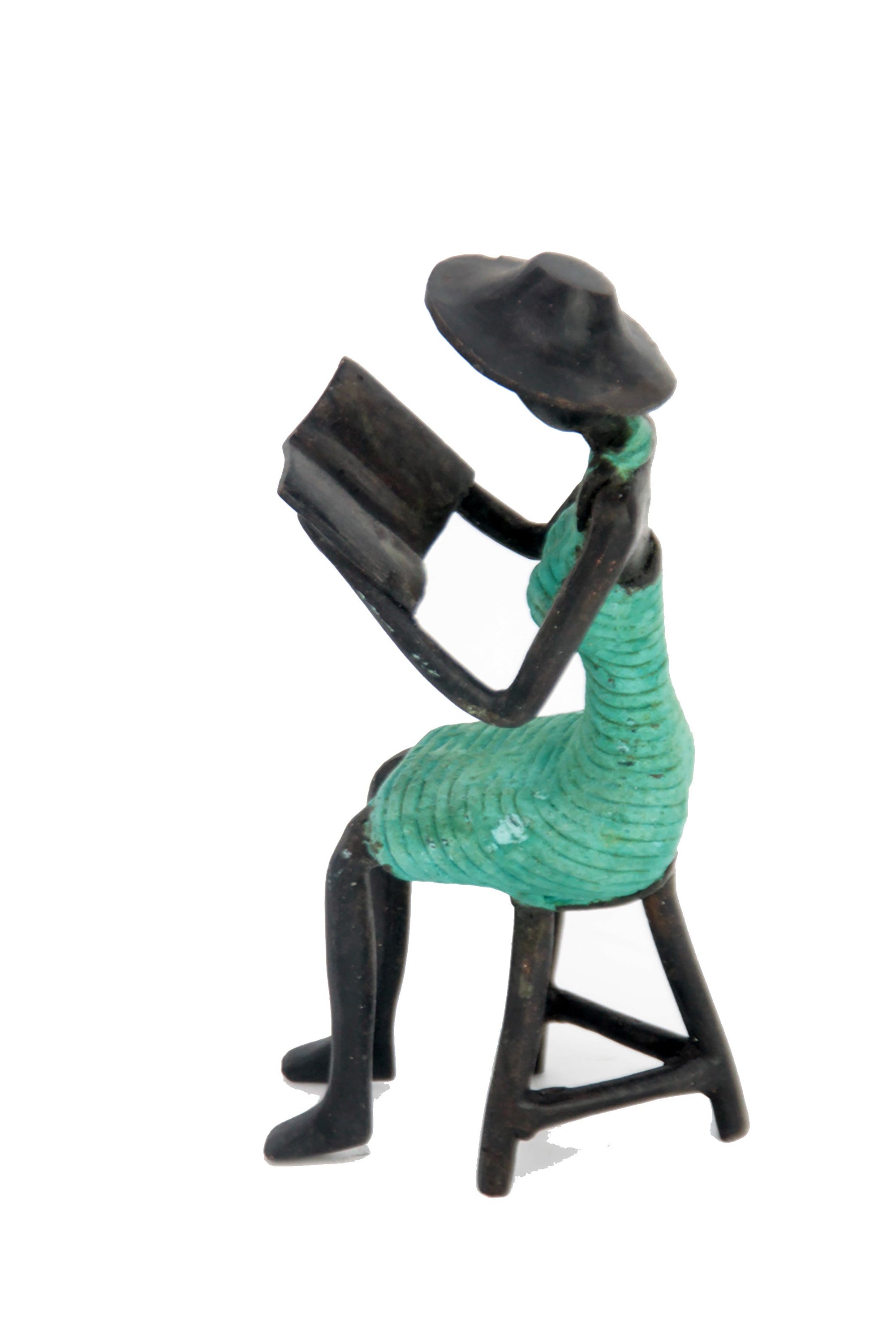 Bronze Ibrahim Dermé 20 cm vert n° Bronzes d'Afrique