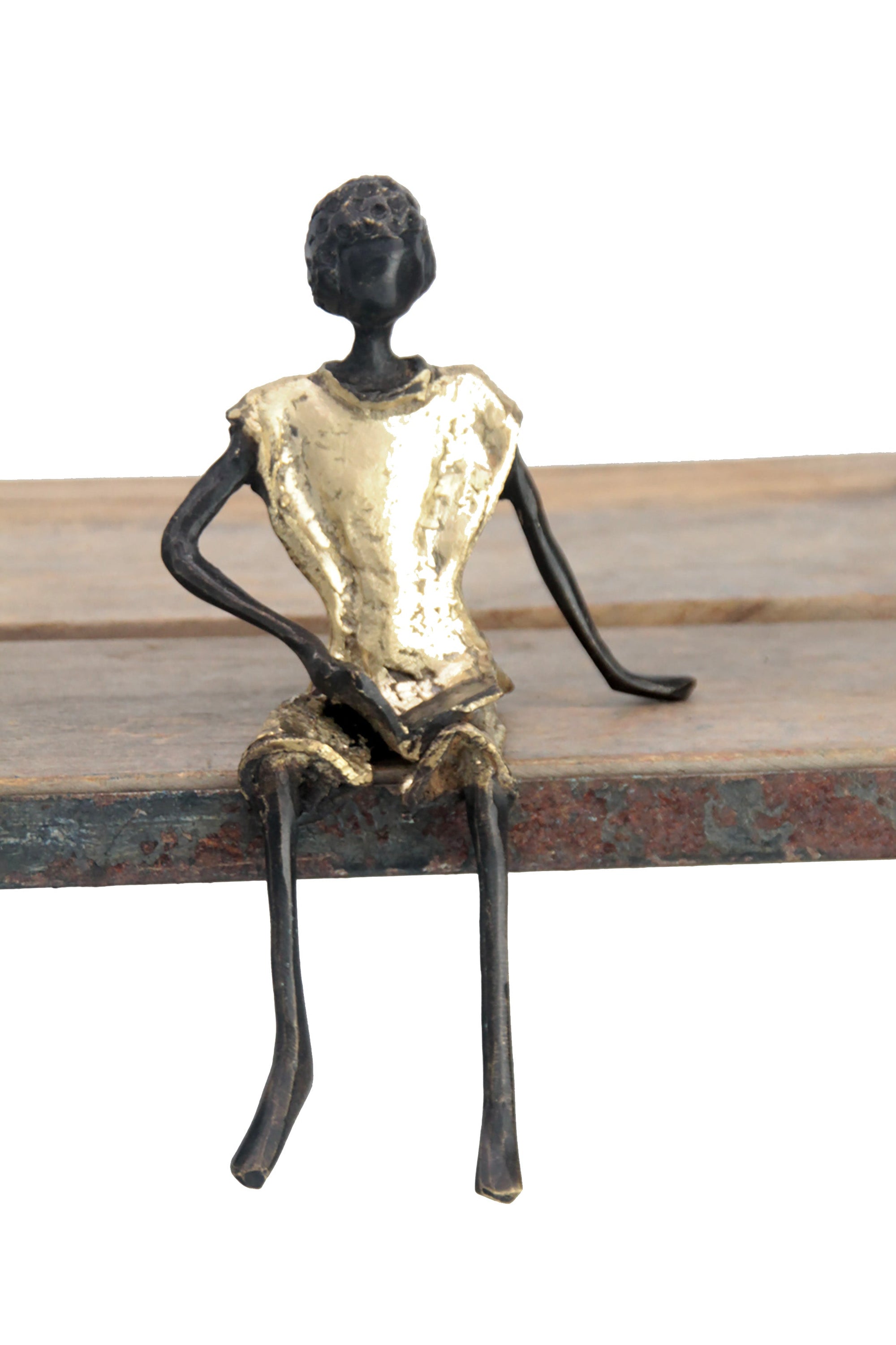 Bronze assis 20 cm doré n°5 Bronzes d'Afrique