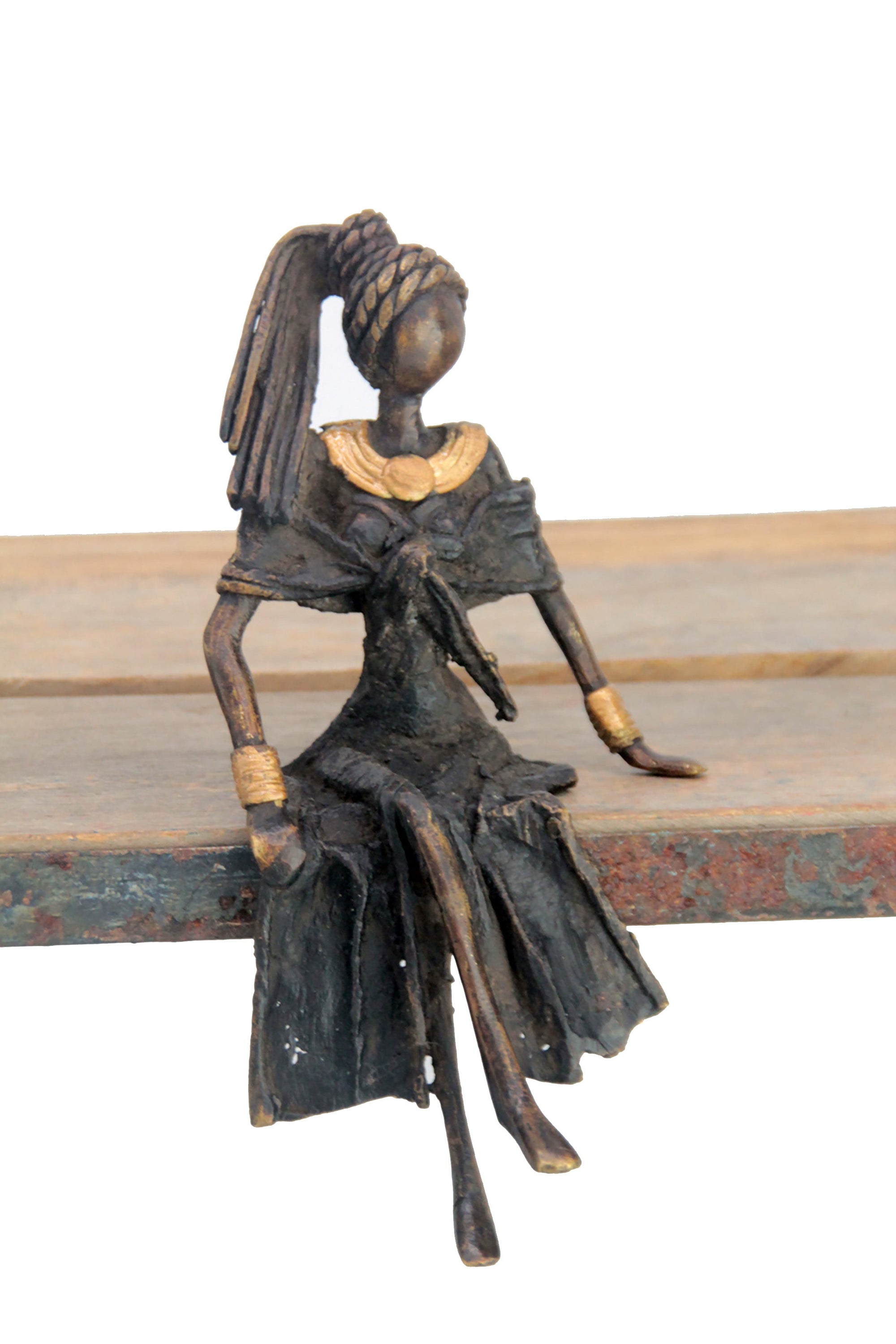 Bronze assis 20 cm noir n°12 Bronzes d'Afrique