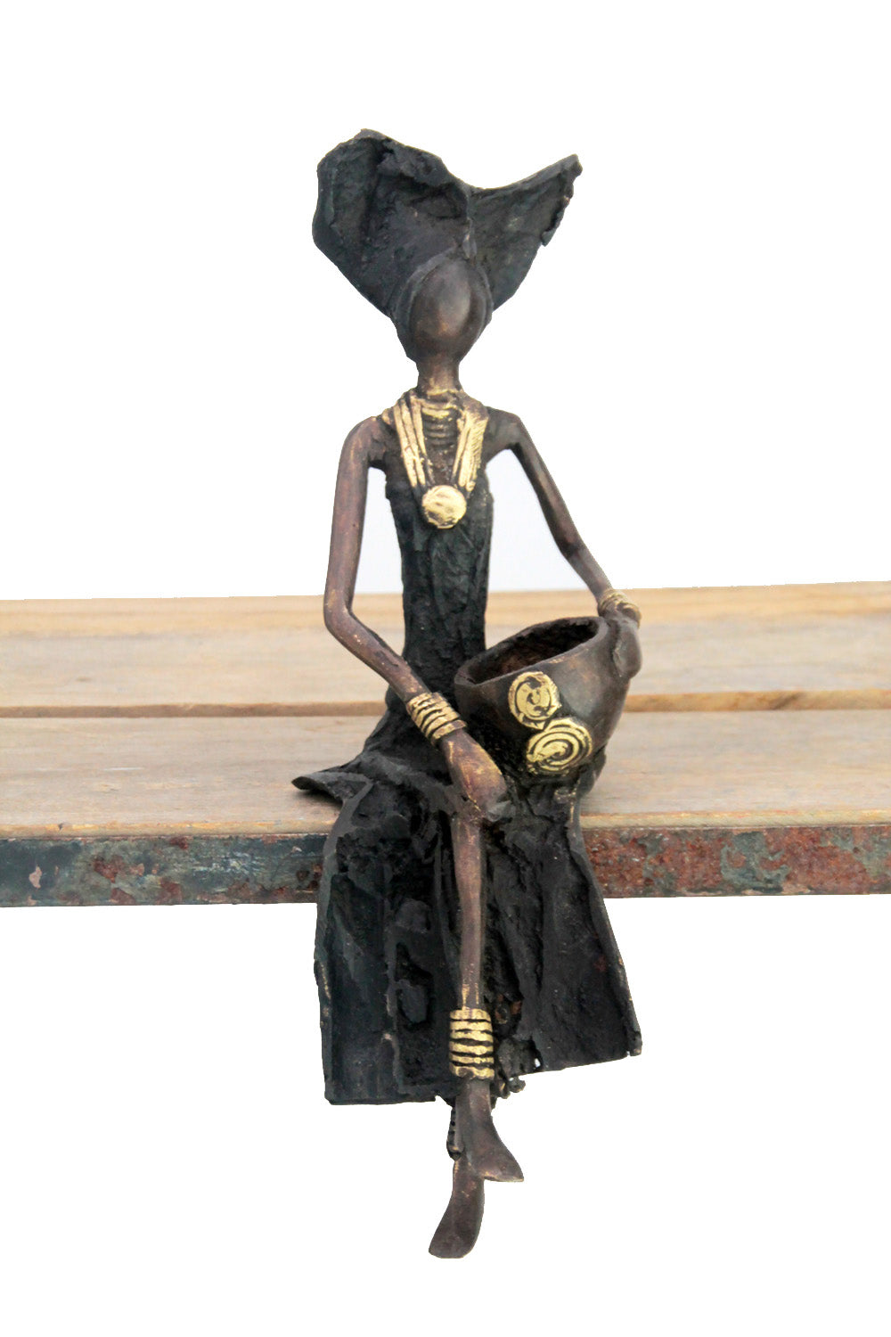 Bronze assis 25 cm noir n°19 Bronzes d'Afrique