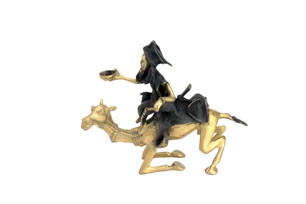 Chamelier 25 cm noir & doré n°1 Bronzes d'Afrique