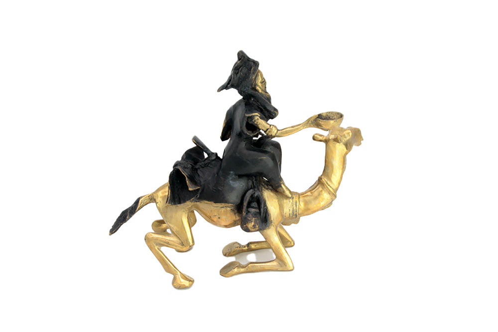 Chamelier 25 cm noir & doré n°1 Bronzes d'Afrique