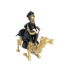 Chamelier 25 cm noir & doré n°1 Bronzes d'Afrique