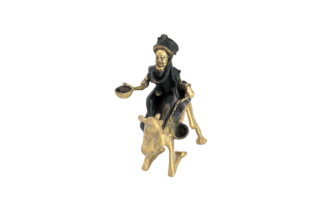Chamelier 25 cm noir & doré n°1 Bronzes d'Afrique