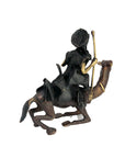 Chamelier 25 cm noir & doré n°2 Bronzes d'Afrique