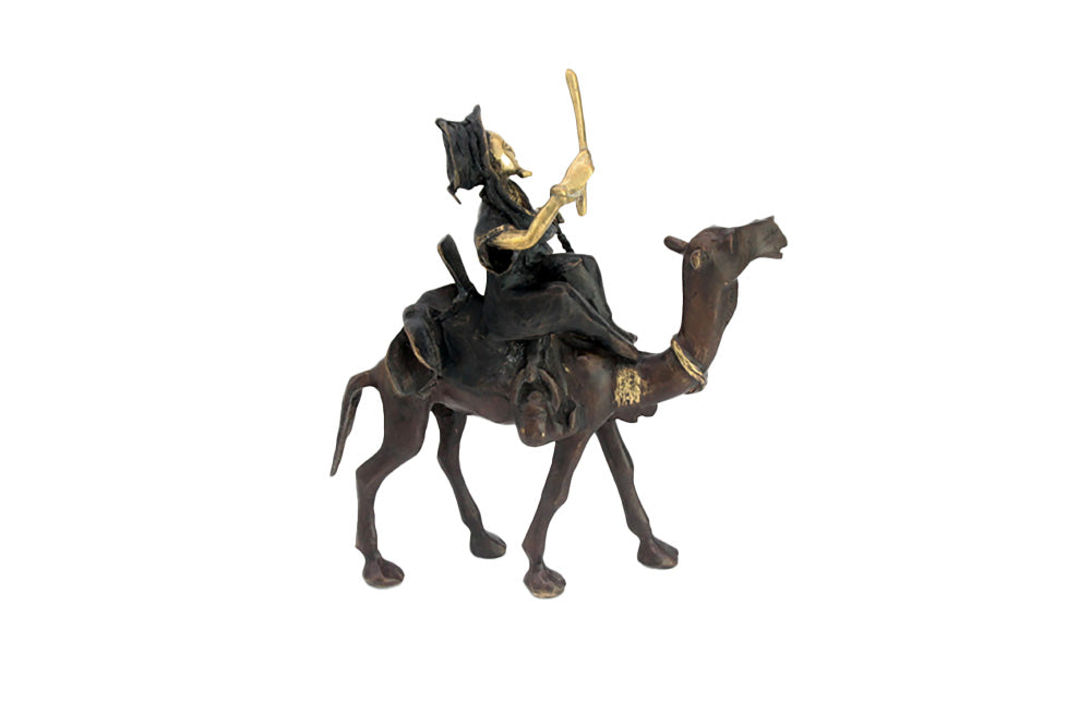 Chamelier 25 cm noir & doré n°3 Bronzes d'Afrique
