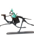 Chamelier 20 cm turquoise n°1 Bronzes d'Afrique