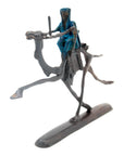 Chamelier 20 cm bleu n°2 Bronzes d'Afrique