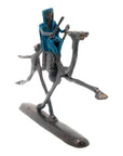 Chamelier 20 cm bleu n°2 Bronzes d'Afrique