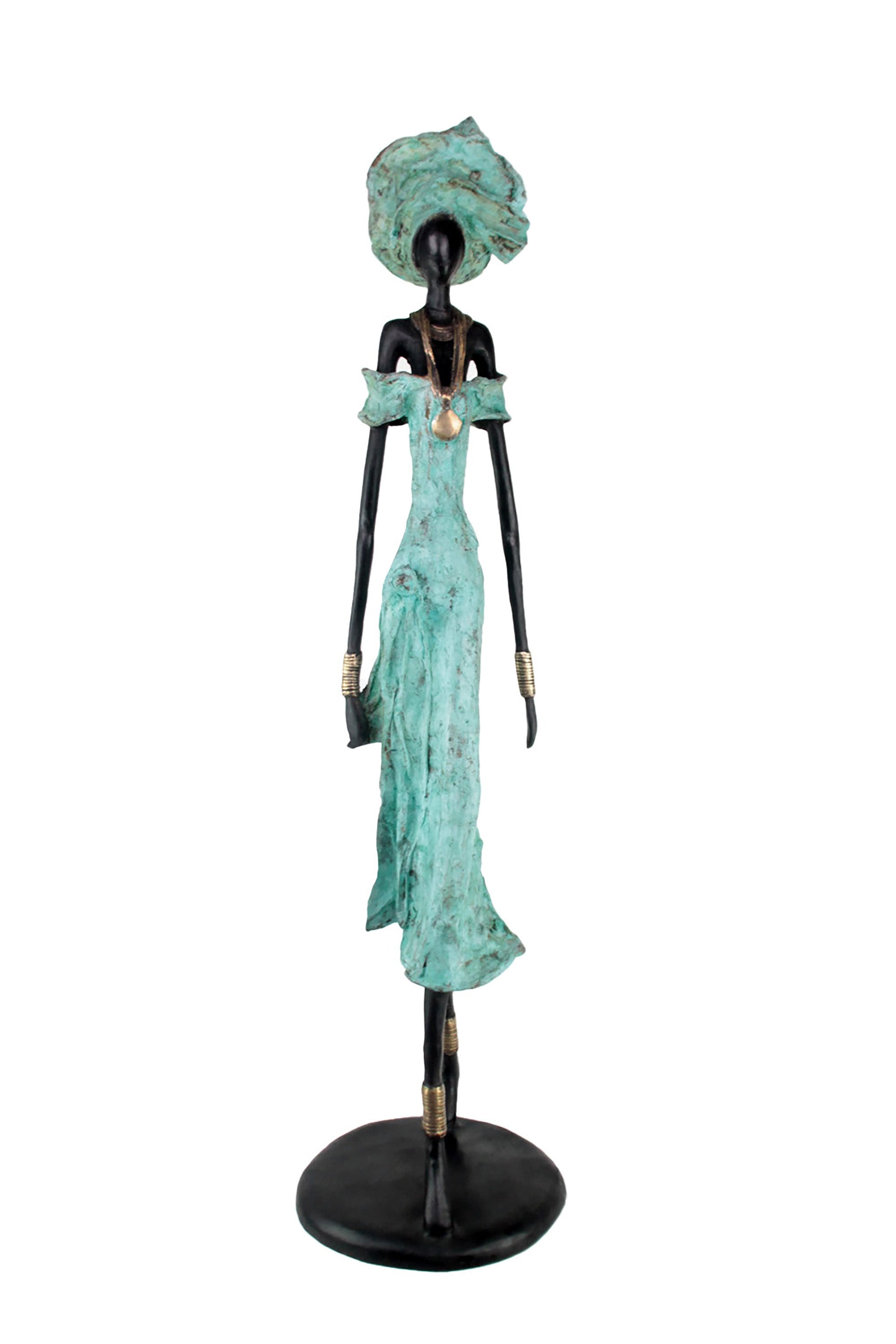 Bronze Issouf 110 cm turquoise n°1 Bronzes d'Afrique
