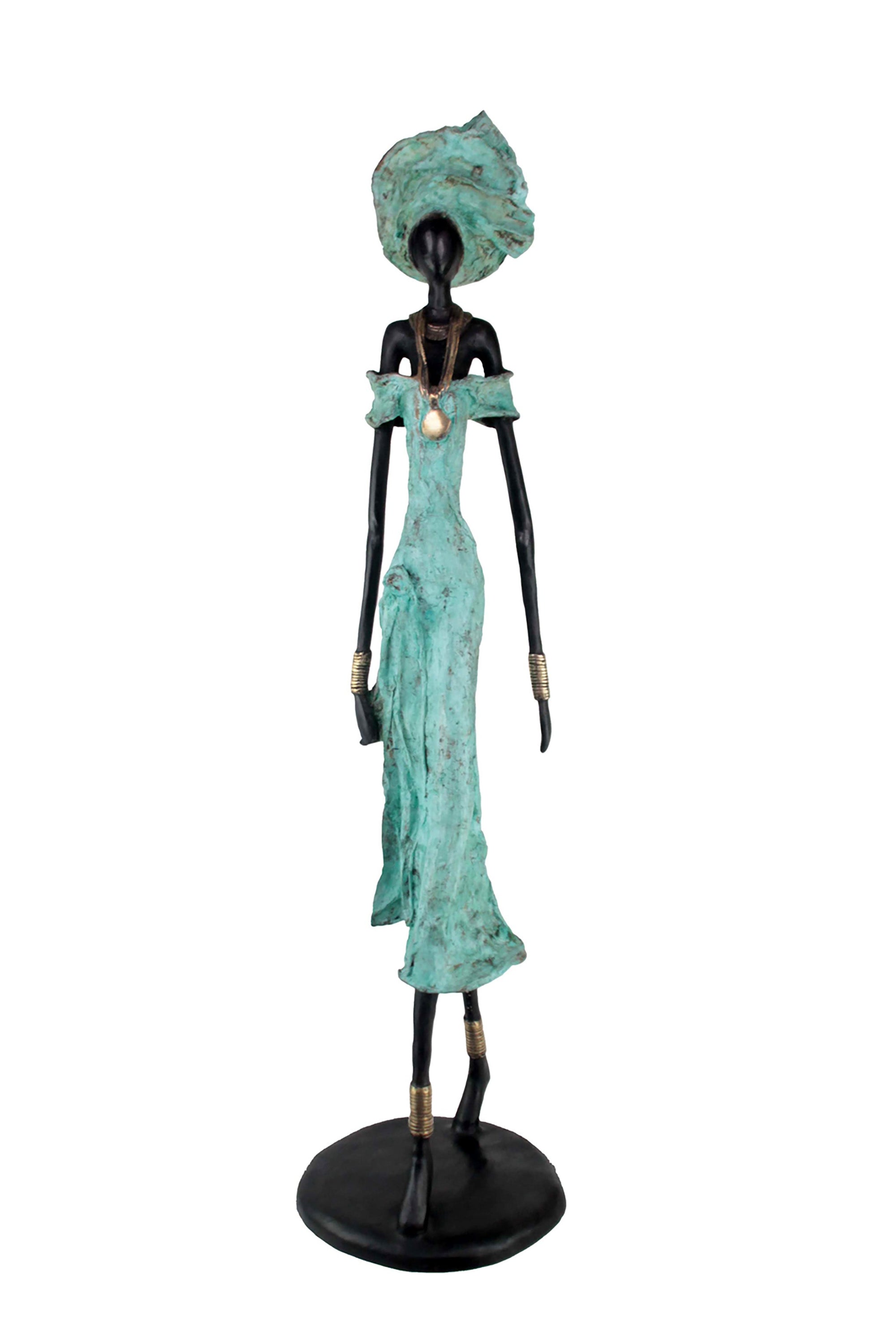 Bronze Issouf 110 cm turquoise n°1 Bronzes d'Afrique